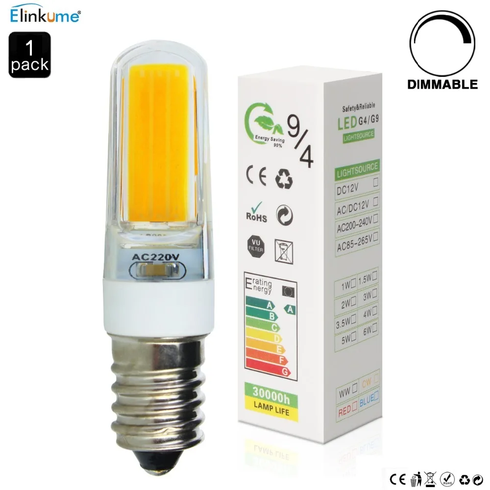 E14 диммируемая Светодиодная лампа 3W AC 220V COB светодиодный лампы 300LM Мини съёмный