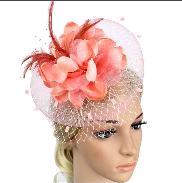 HIRIGIN Women Party Headwear Feather Hair Fascinator Clip Headband Mess Wedding Royal Races decore |