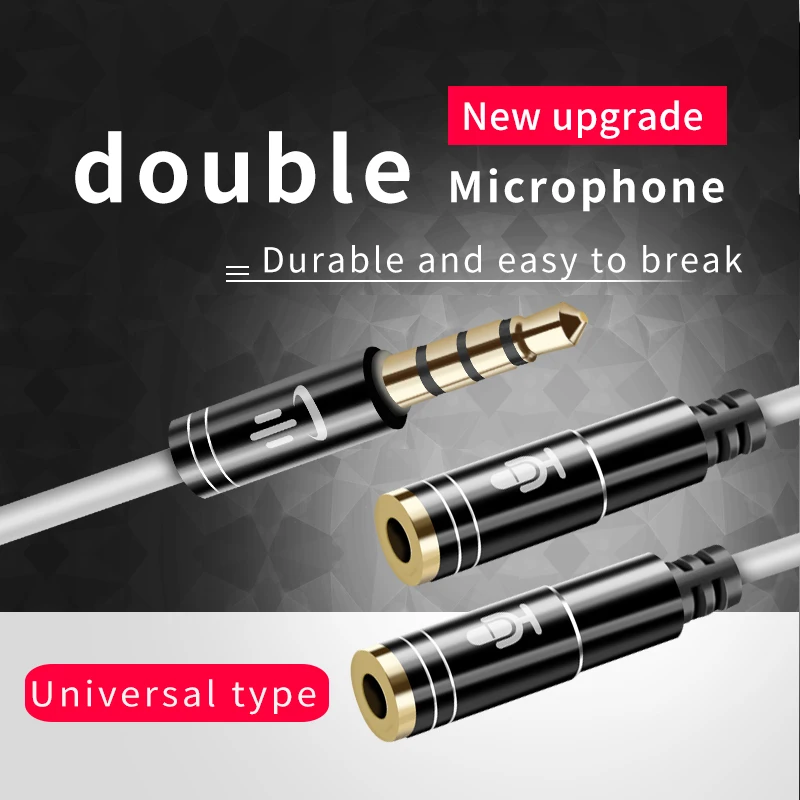 Качественный 3 5 мм разъем для наушников + микрофон аудио сплиттер позолоченный Aux