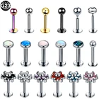 Стержень из титана G23 для козелка и завитка ушной раковины, ювелирное изделие из нержавеющей стали с шариком 3-4 мм для губ, губ, гвоздика, хрящевой пирсинг для уха, тела, 16 г, 1 шт.