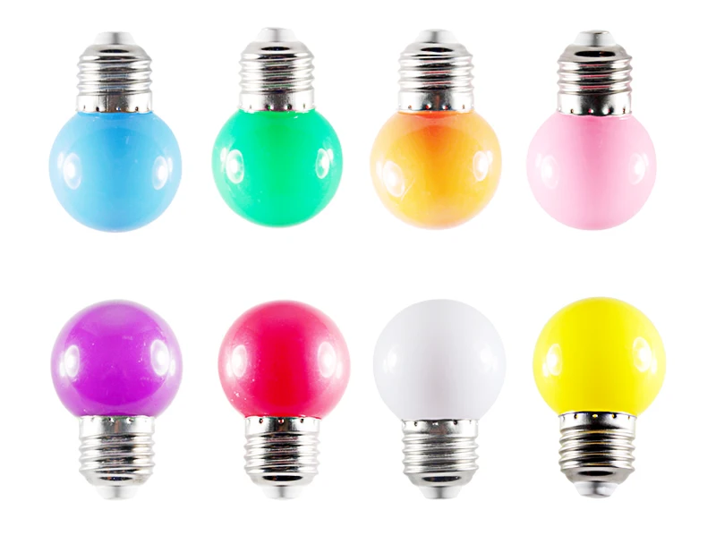 20 шт. E27 B22 ампул rgb светодиодные лампы 220 В bombillas 1 Вт 2835 G45 красочные декоративные лампы Свадебная вечеринка сад фонарик Joneaz