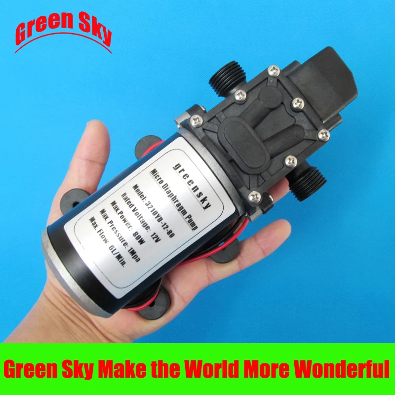 

Hot sale 1Mpa 6L/Min 12V DC 80W pressure micro diaphragm water pump