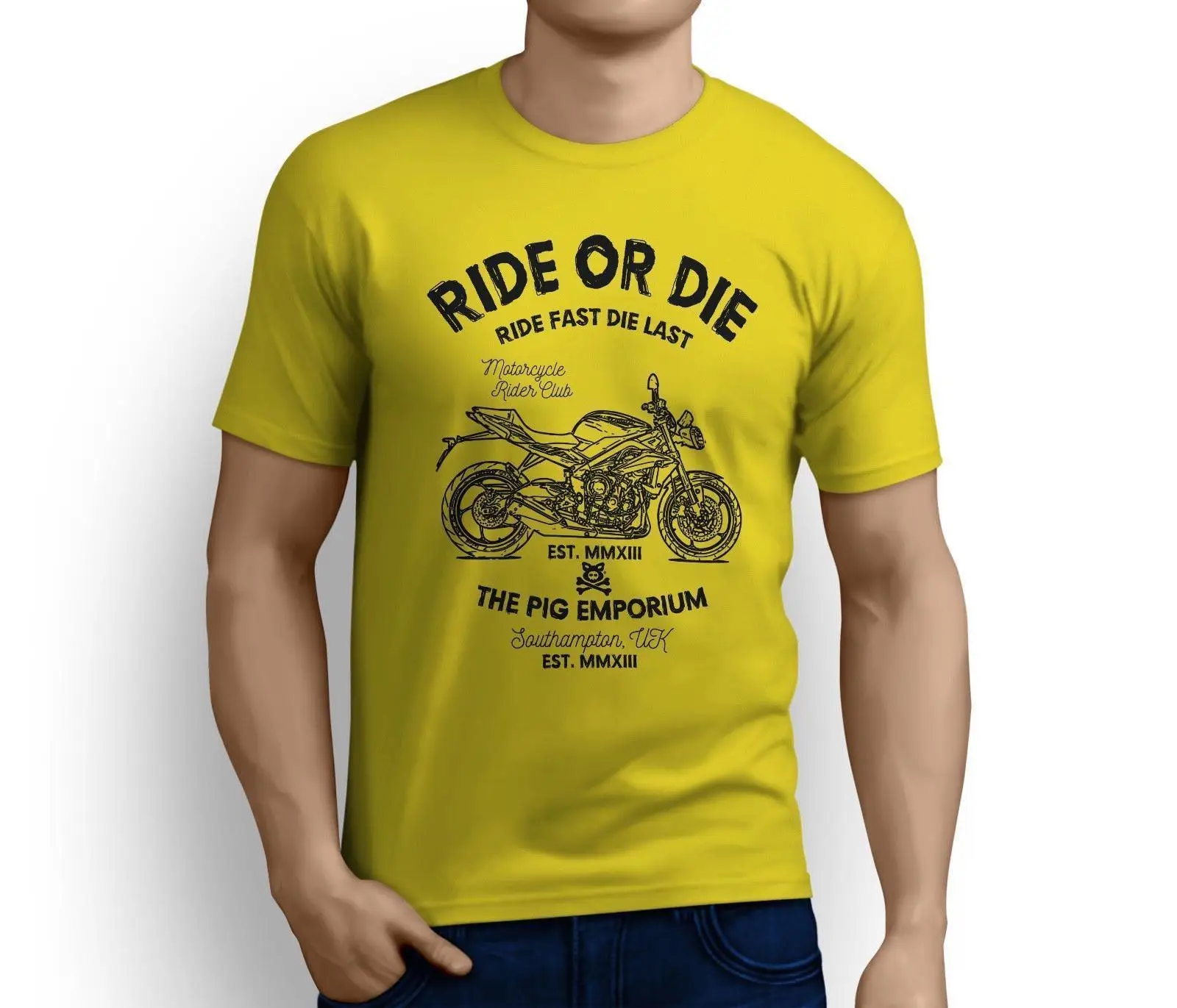 

2019 Men'S Casual Letter Printed Top Quality Ride Or Die British Motorbike Street Triple 2016 Inspired Motorcyclemovie T Shirt