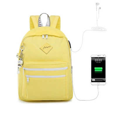 WINNER, новинка, Корейская версия, USB, женский рюкзак, анти-кража, Школьный Рюкзак Для Путешествий, маленький, свежий, для ноутбука, школьные сумки для мужчин, Zaino - Цвет: yellow