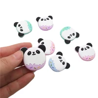 chengkai 5pcs silicone panda beads diy baby cute animal teething oral care pendant shower teether sensory jewelry toy gift