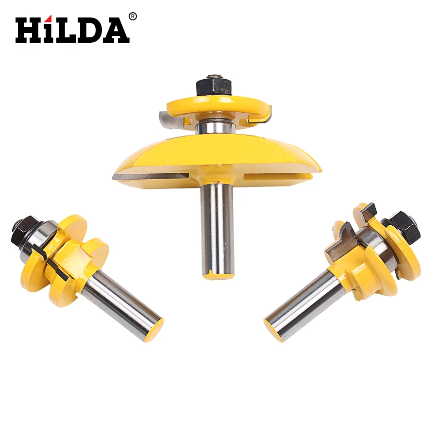 HILDA 1/2 ''хвостовик рельсы и Stile Ogee лезвие резак* 3 панели шкафа фрезы Набор фрезы электроинструменты дверной нож деревянная резка