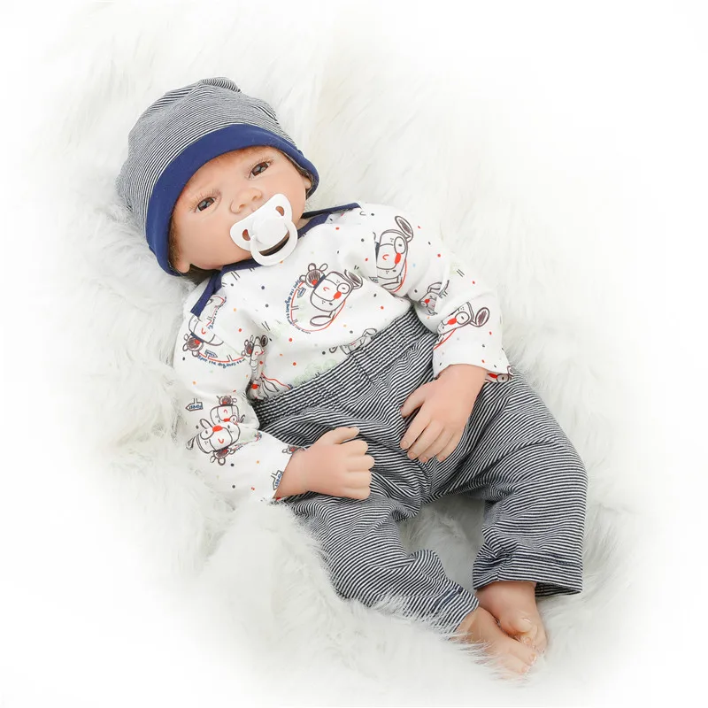 SanyDoll 22 дюйма 55 см силиконовые куклы для новорожденных реалистичный Модный милый