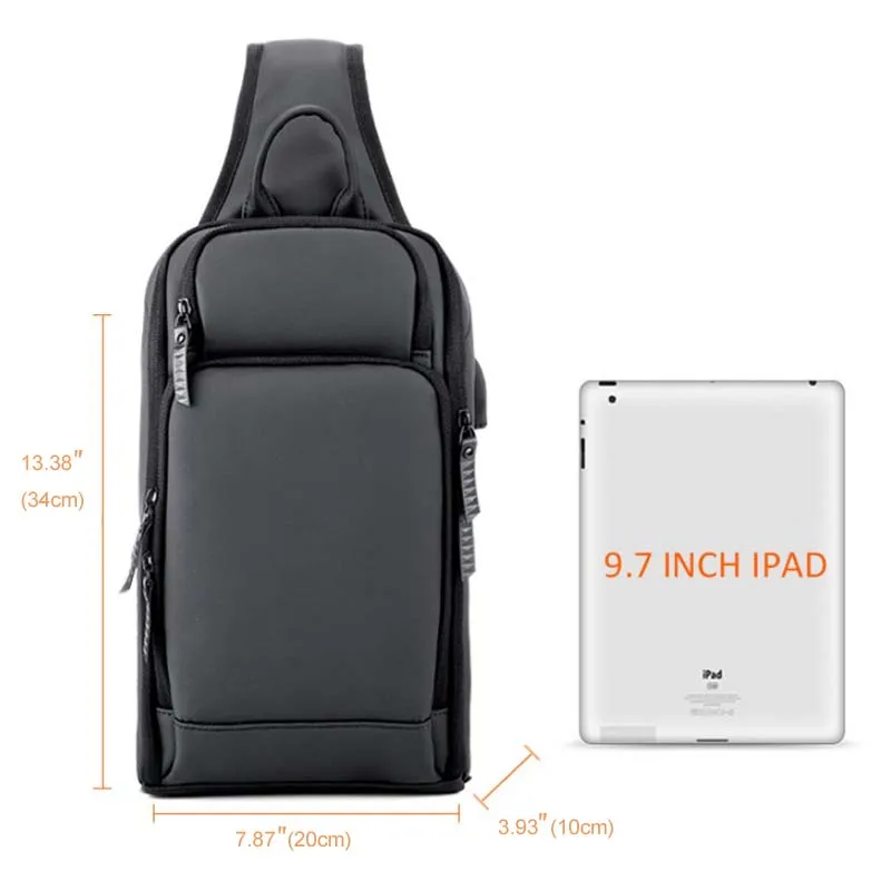 OUTWALK Crossbody Bags for Men Messenger Chest Bag Pack Casual Waterproof Nylon Single Shoulder Strap 2019 New Fashion | Багаж и сумки