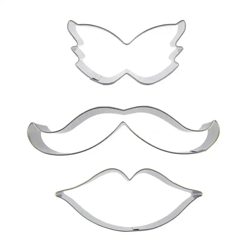 Маска усы формы для вырезания бисквитов в форме губ из 3 частей инструменты