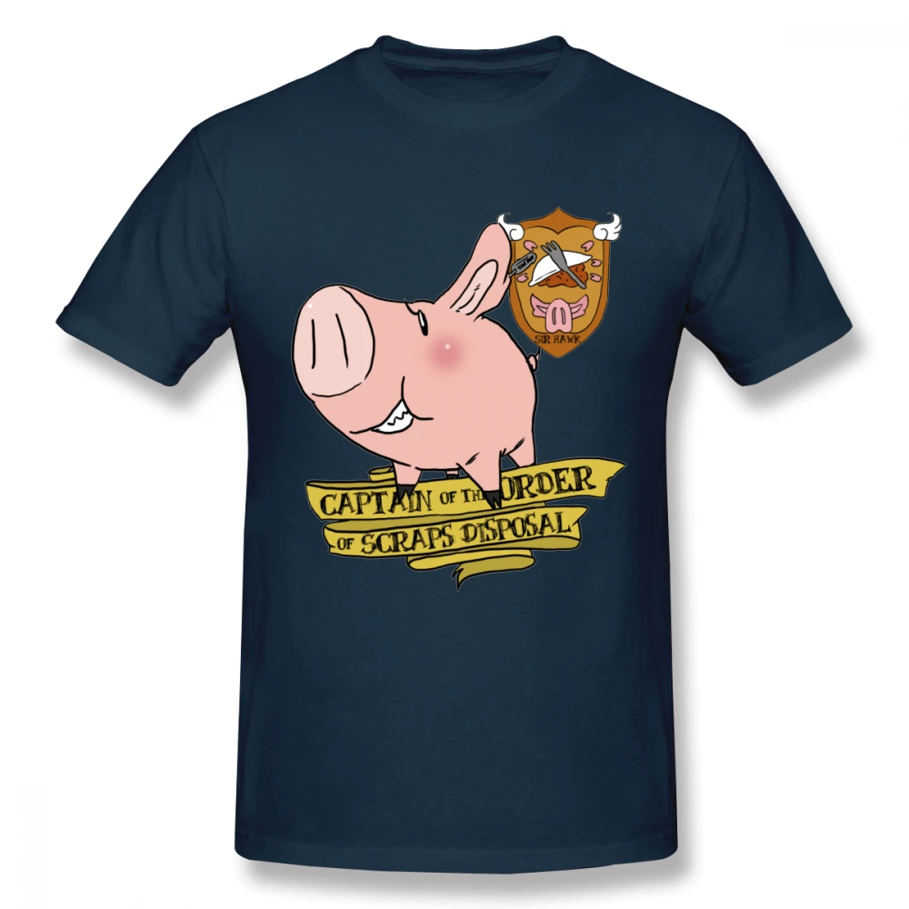 Тёмно-синий Seven Deadly Sins Sir Pig Hawk капитан утилизации футболки мужские качественные футболки для отдыха круглый воротник S-6XL футболка - Цвет: Тёмно-синий