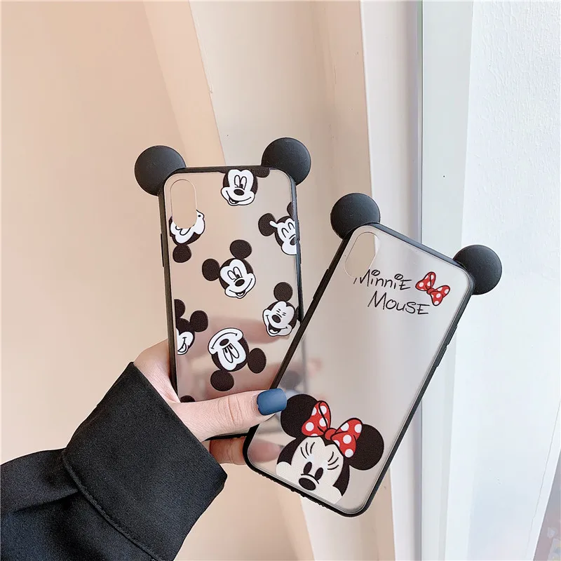 FastDeng простой мультяшный чехол с Микки и Минни для iPhone 6, 6s, 7, 8 plus, матовый чехол с милым рисунком мышки для iPhone X, XR, XS, Max, чехол