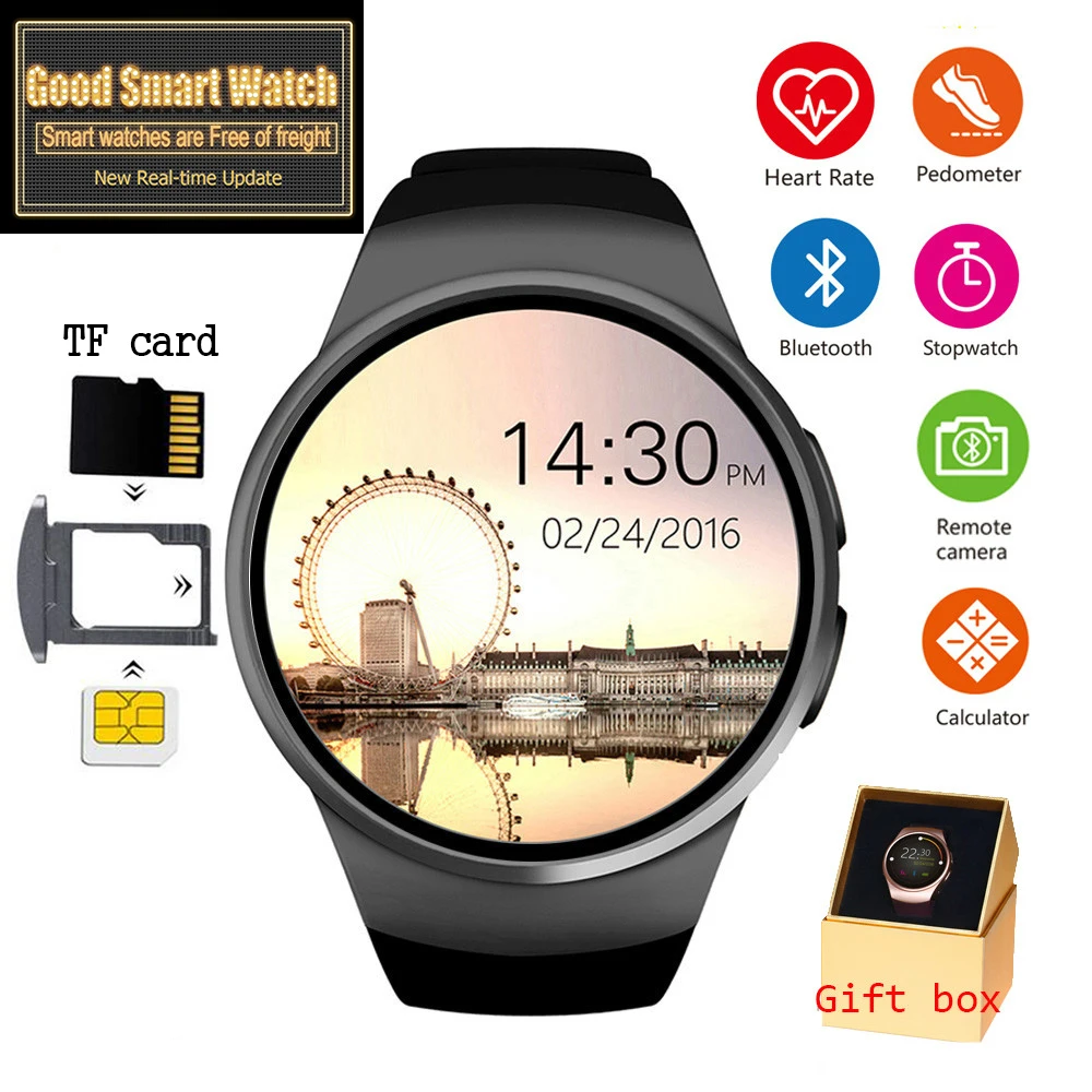 Новинка 2019 KW18 Bluetooth Смарт часы полный экран Поддержка SIM TF карты Smartwatch телефон