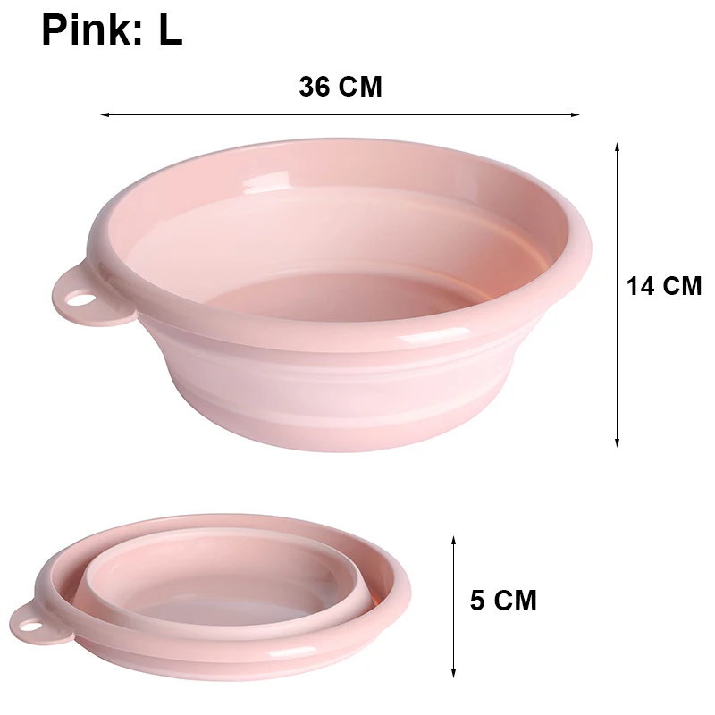 Pink L Экологичное портативное складное ведро, складное ведро для бассейна, туристическое, для путешествий, для рыбалки, кемпинга, ведро для мойки автомобилей, 4 размера - Цвет: Pink L