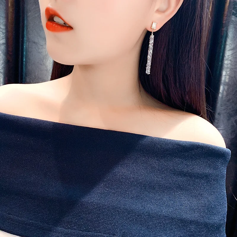 S925 Серебряная игла для пожилых циркониевых сережек женские 2019 новые корейские