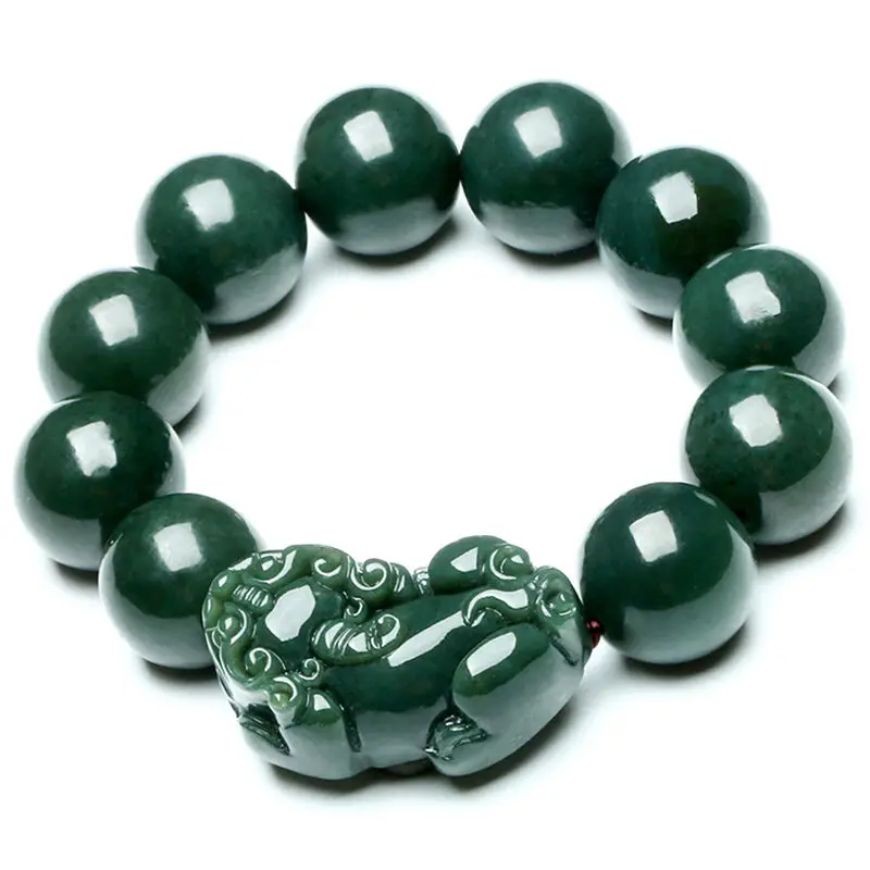 

Xinjiang Natural Hetian Jade Beads Hand-carved Pixiu Bracelet Jewelry Gift Wholesale