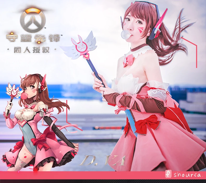 Горячая игра OW dva волшебная девушка розовый милый карнавальный костюм на Хэллоуин косплей S-L в