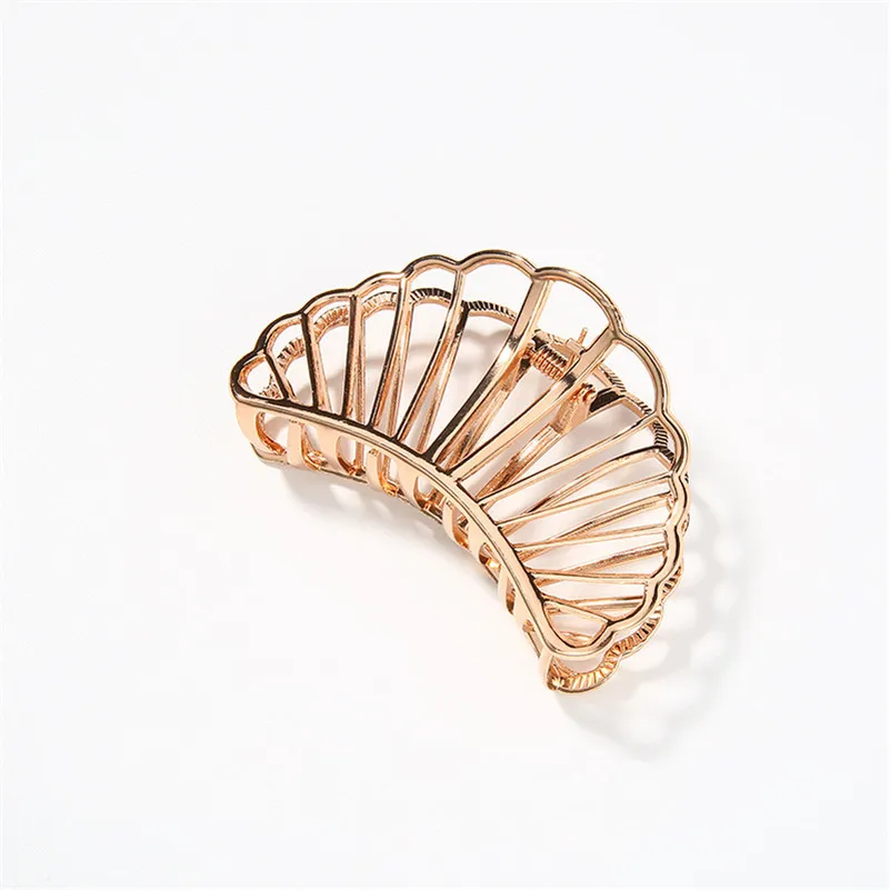 6 Rose Gold Модные аксессуары для волос для женщин и девочек, золотые, серебряные, металлические большие заколки для волос, маленькая заколка для волос, сплав, Бабочка, когти, зажимы, заколка - Цвет: 6 Rose Gold
