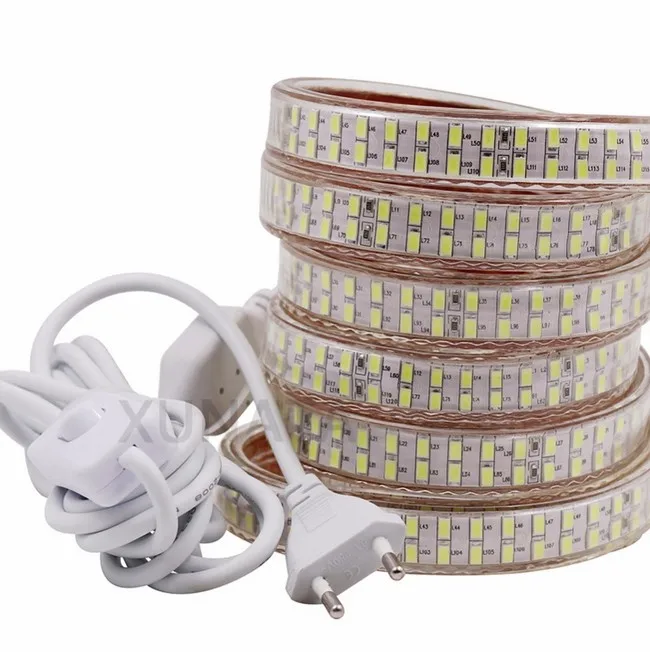 ONOFF plug Высокая яркость AC110V 5730 белый/теплый белый Регулируемая Гибкая светодиодная лента 240 светодиодов/метр декоративный светильник Светодиодная лента с вилкой - Испускаемый цвет: ONOFF plug