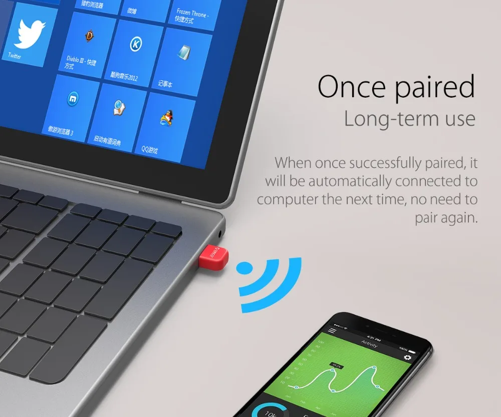 ORICO USB Bluetooth адаптер Bluetooth 4,0 ключ aptx музыкальный звуковой приемник адаптер до 20 м беспроводной диапазон для Windows компьютера
