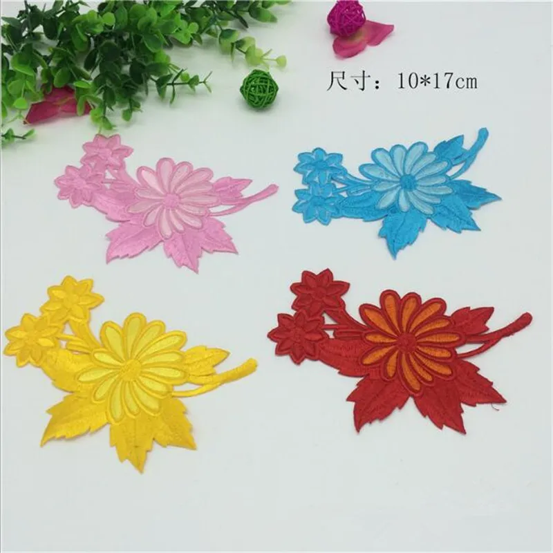 1 шт. модные красного цвета с аппликацией в виде цветка одежда вышитой ткани