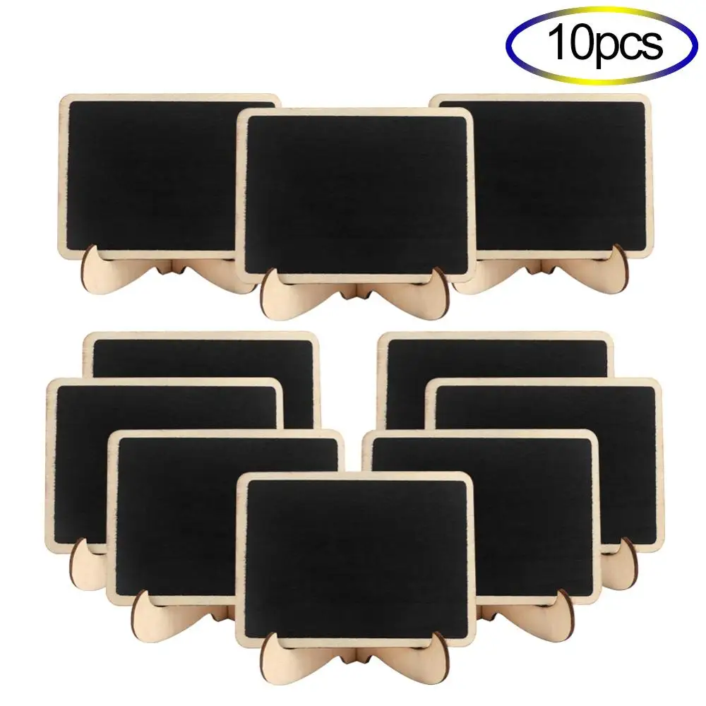 10Pcs Blackboard OurWarm деревянная Свадебная декорация шоколадная подставка деревянная коробка для свадебных колец коробка для свадебных карточек винтажный декор для свадебных подарков - Цвет: 10Pcs Blackboard