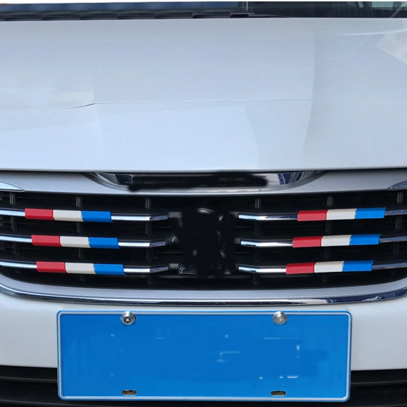 6/9 шт. для Peugeot 308S 301 408 508 2008 Декоративная полоса передней решетки трехцветная