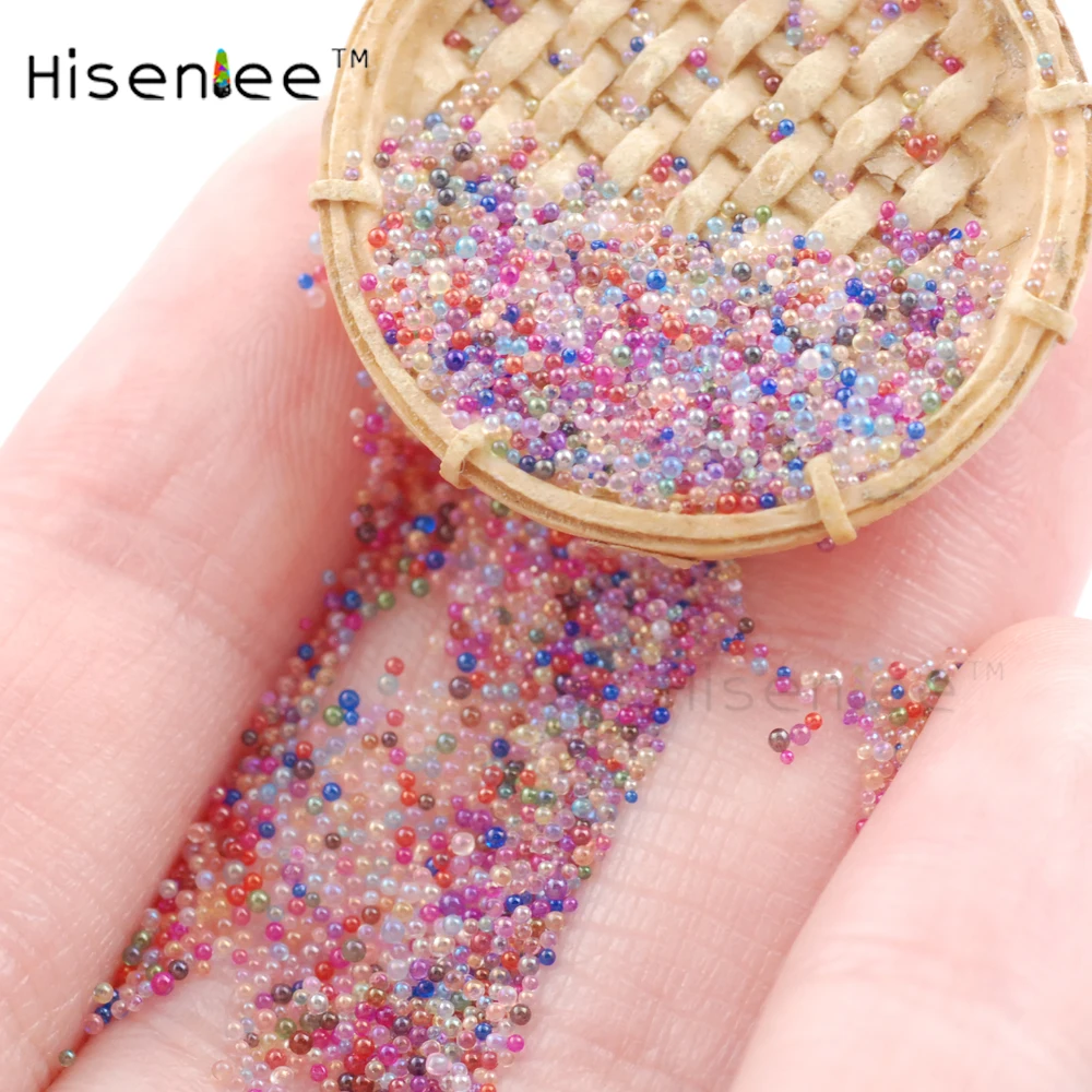 Миниатюрные блестящие бусины 20 г AB цвета микро жемчужины мини для маникюра 3D