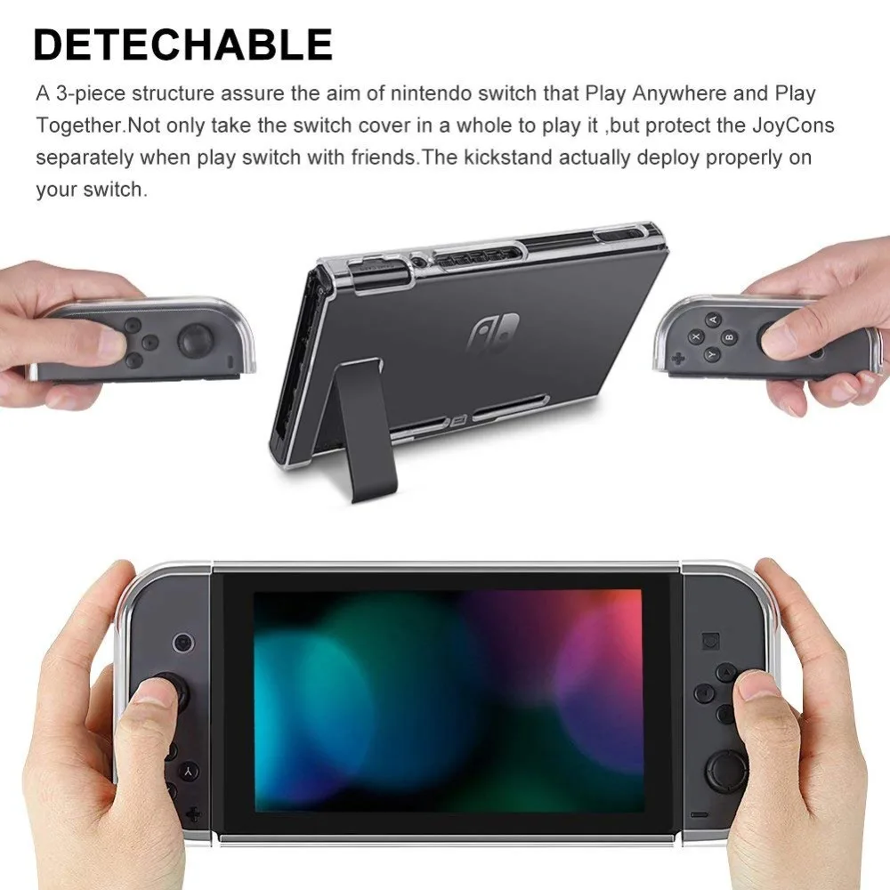Съемный Кристальный чехол-переключатель для nintendo Switch Console контроллер Joy-Con Cover аксессуары