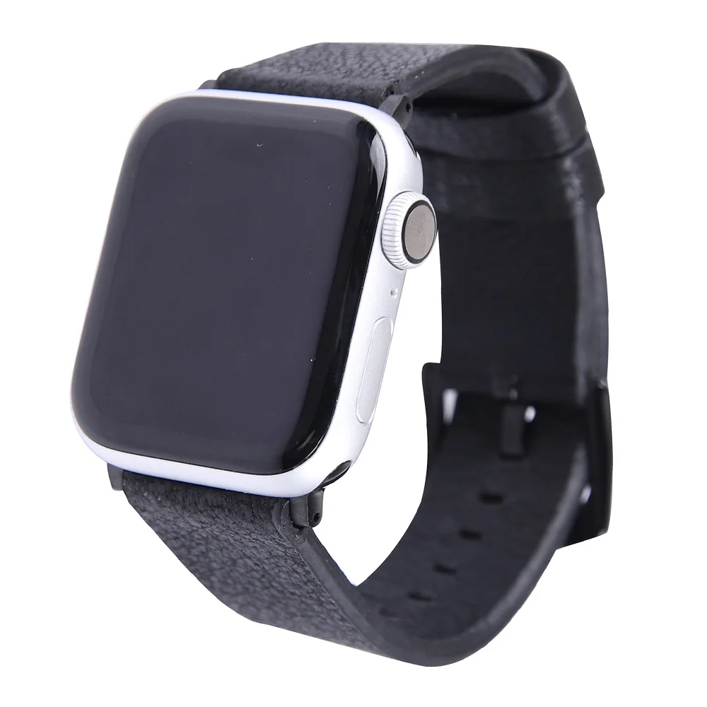 Черный/коричневый кожаный ремешок для наручных часов Apple Watch Series 5 4 3 2 1 браслет 40/44 мм, 38 мм/42 мм, ремешок для наручных часов iWatch, браслет ремень