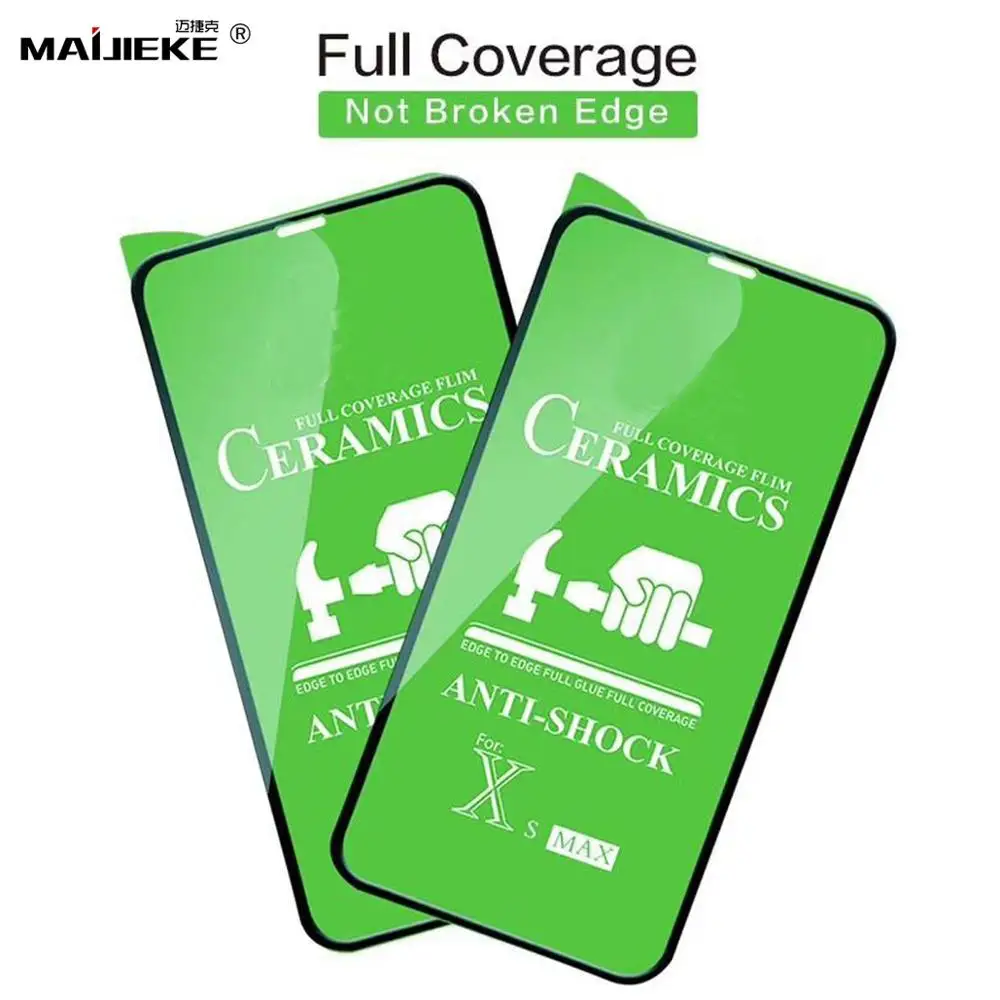 10PCS 9H Full Glue Ceramic Film for iPhone 11 pro max Xr X Xs max Screen Protector for iPhone 6s 6 7 8 Plus Ceramics Film