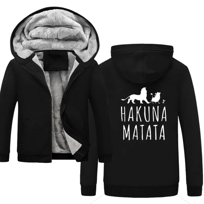Мужская толстовка на молнии HAKUNA MATATA Lion King Simba брендовая с капюшоном зимний