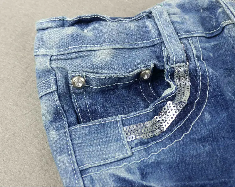 Girls cotton casual simple style regular denim jeans with pockets ezipper fly VOG-8267 | Мать и ребенок
