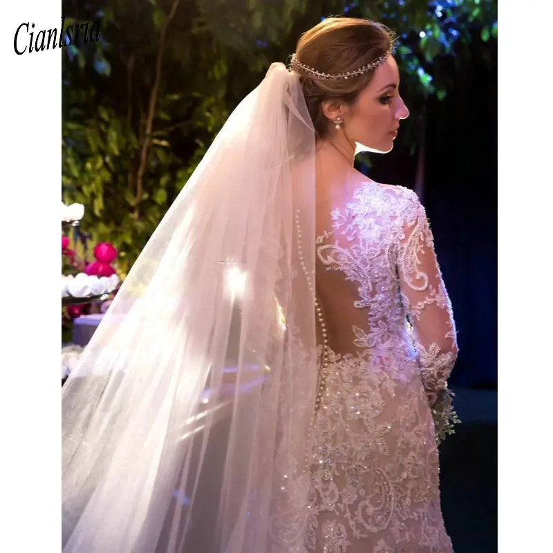 Винтажное кружевное свадебное платье-Русалка 2020 сексуальное мусульманское