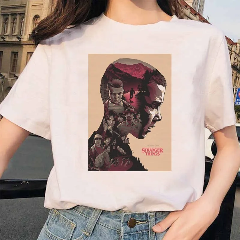 Новые странные вещи 3 Harajuku футболка женская с перевернутым пухом Ullzang Футболка