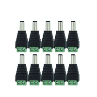 10 pcs dc power male plug 12v 2 1 x 5 5mm jack adapter connector plug for cctv single color led light