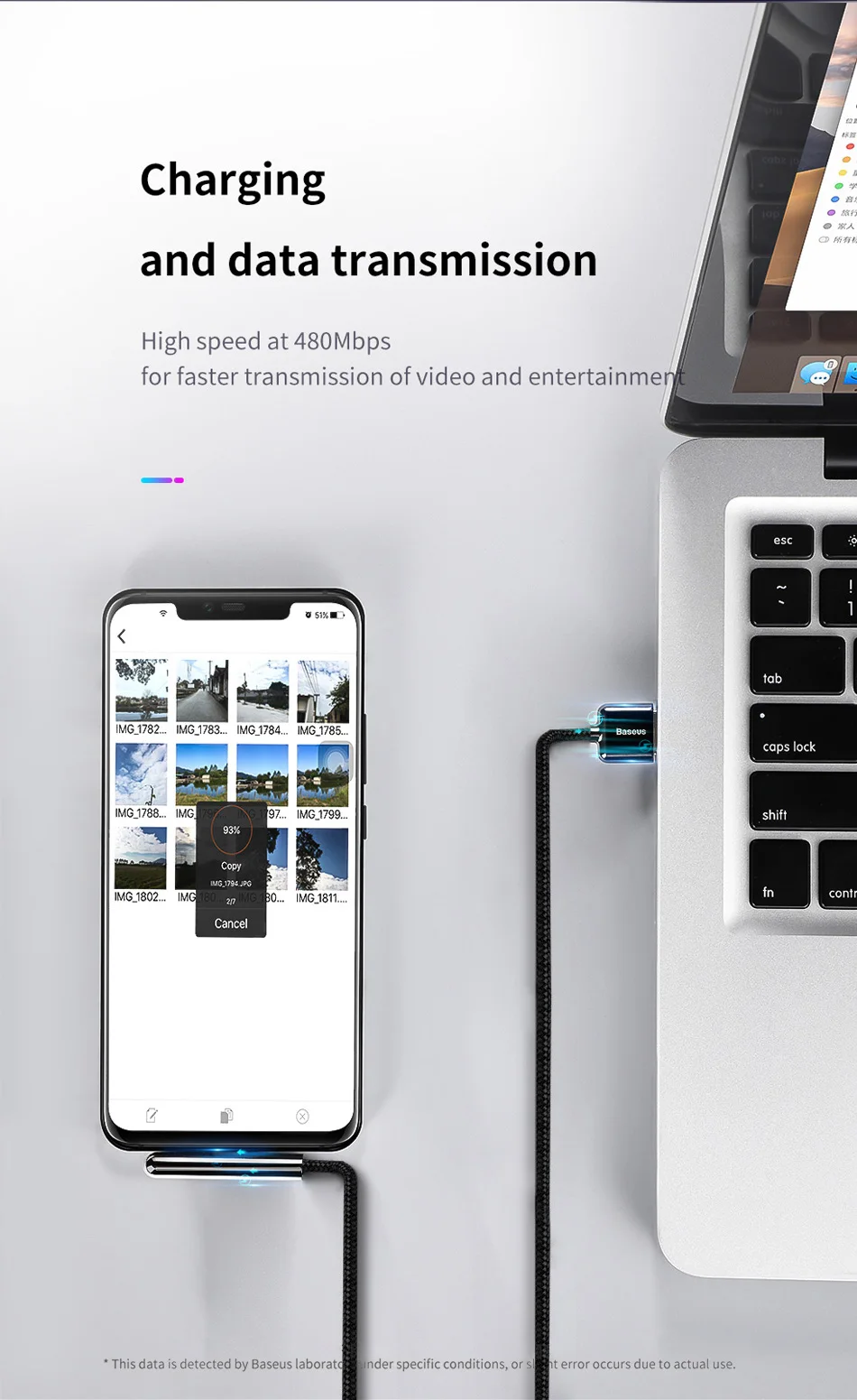 Baseus USB кабель для iPhone Xs XR Xs Max 90 градусов мобильный игровой кабель со светодиодной подсветкой Быстрая зарядка зарядное устройство для iPhone X 8 7 6