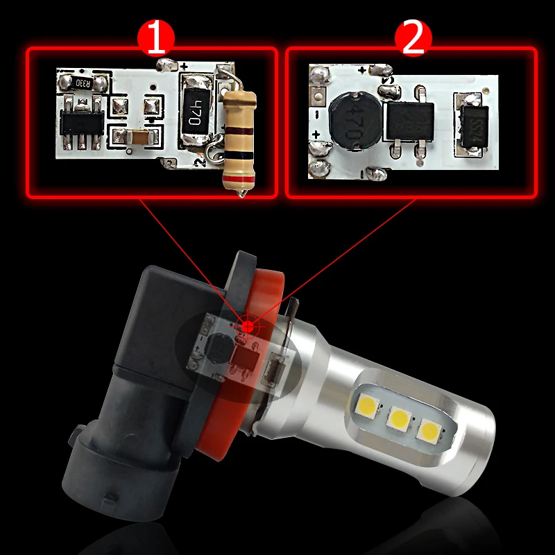 Cnsunnylight Canbus H11 H8 H16 LED автомобилей Противотуманные лампы HB3/9005 9006/HB4 5202 высокое Мощность 3030 9SMD автомобили днем Бег света DRL лампы