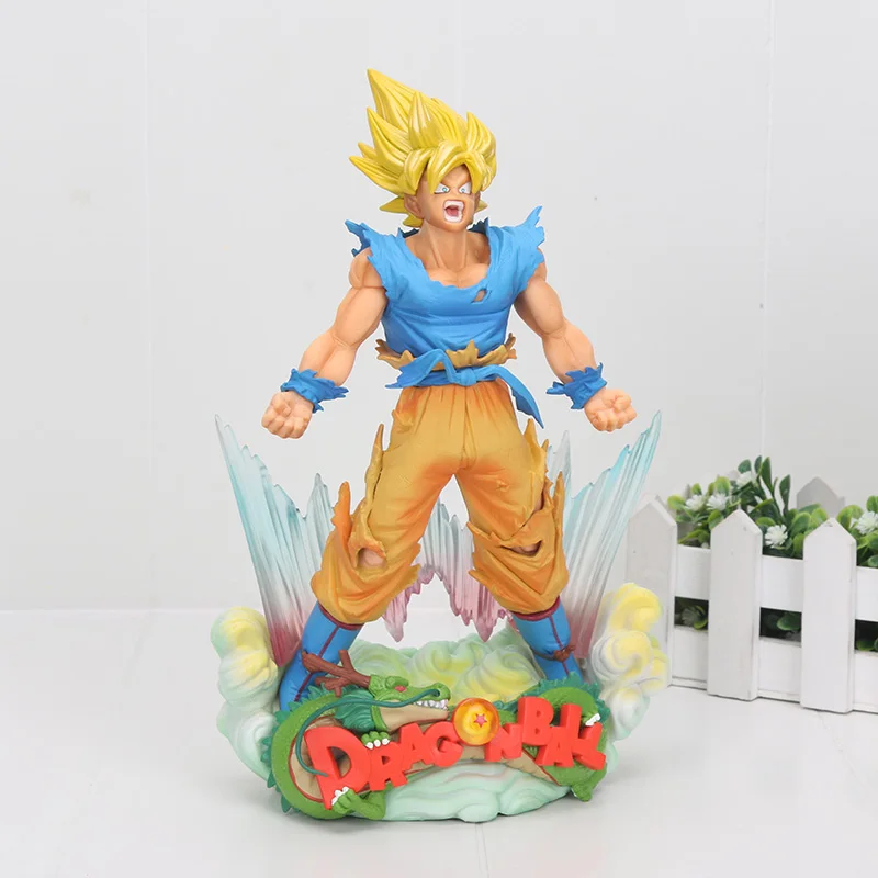 Новое поступление 24 см Dragon Ball Z Супер мастер звезды диорама Сон Гоку кисть фигурка игрушка модель куклы - Цвет: green cloud opp bag
