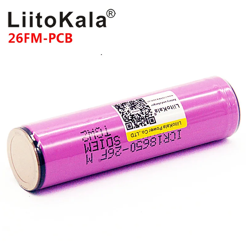 Оригинальная защищенная аккумуляторная батарея Liitokala 18650 2600 мАч с печатной