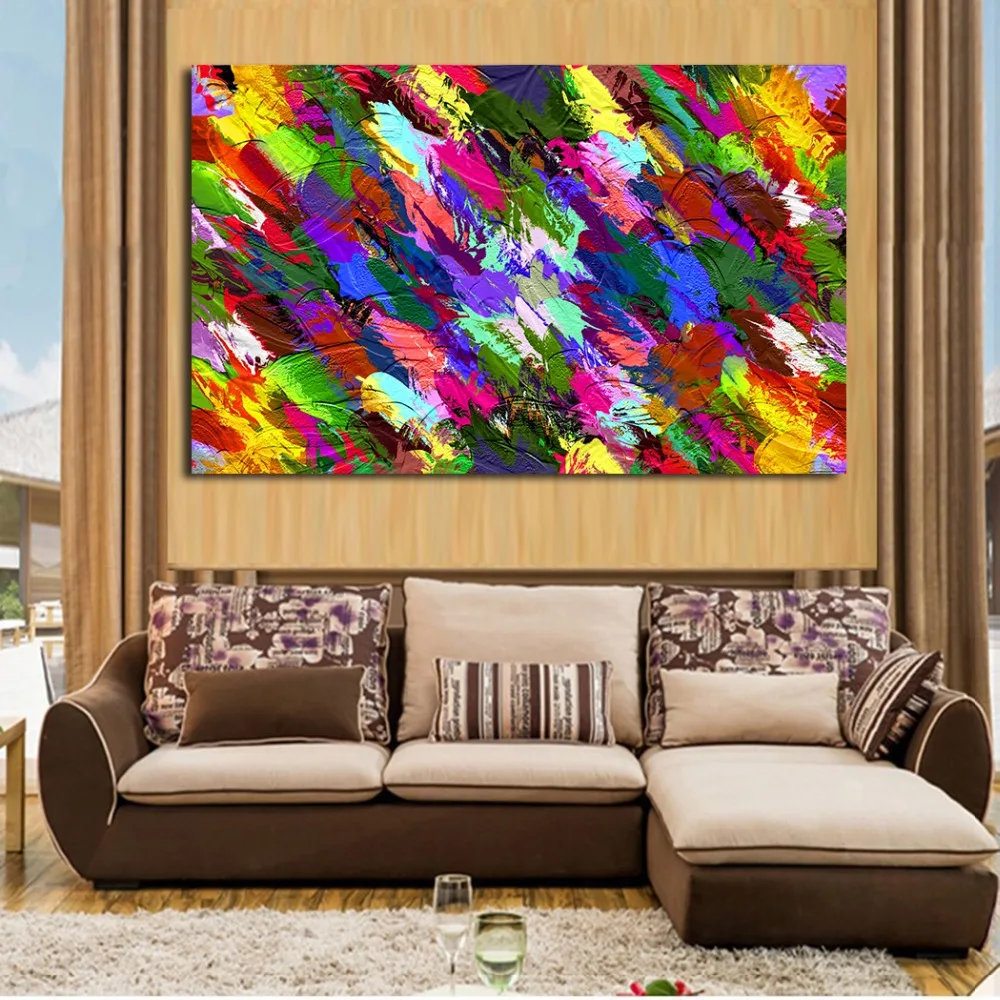 JQHYART модная картина маслом цветной брызг абстрактный настенный художественный