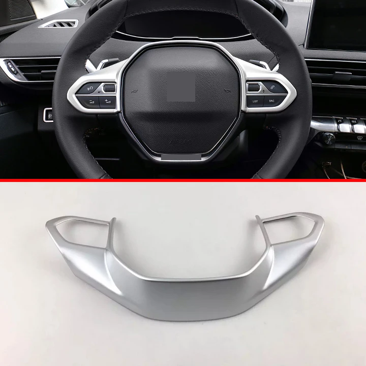 

ABS Pearl Chrome Steering Wheel trim cover For Peugeot 3008 2016 2017