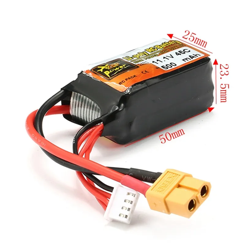 Reachargeable ZOP power 11,1 V 500mAh 45C 3S Lipo батарея XT60 Разъем для RC дронов FPV Квадрокоптер Сделай Сам зарядка запчасти