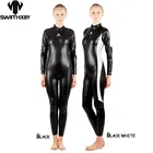 Купальник HXBY женскиймужской, из искусственной кожи, водонепроницаемый, с длинным рукавом