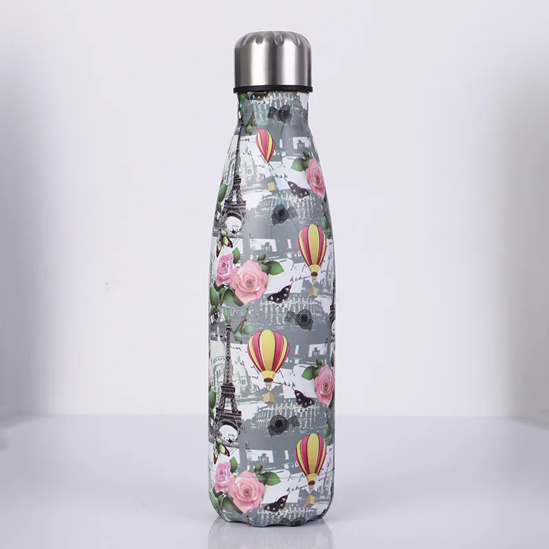 Фламинго цветочный бутылка для воды BPA бесплатно нержавеющая сталь Пиво Чай Кофе Термос бутылка путешествия Спорт Тренажерный зал напиток бутылка Изолированная чашка
