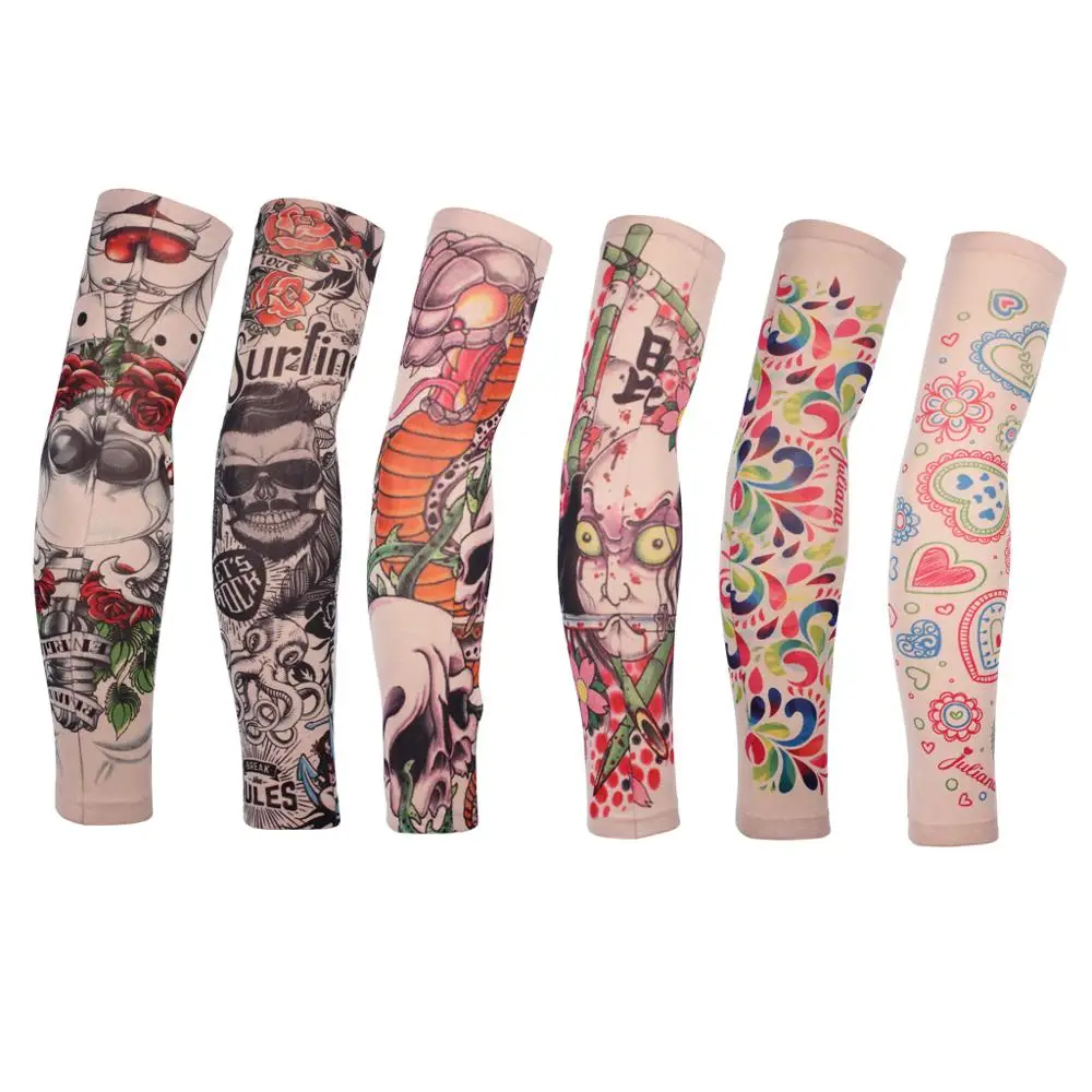 1 Набор = 6 шт. Поддельные искусства тату Защита от солнца УФ гетры чулки