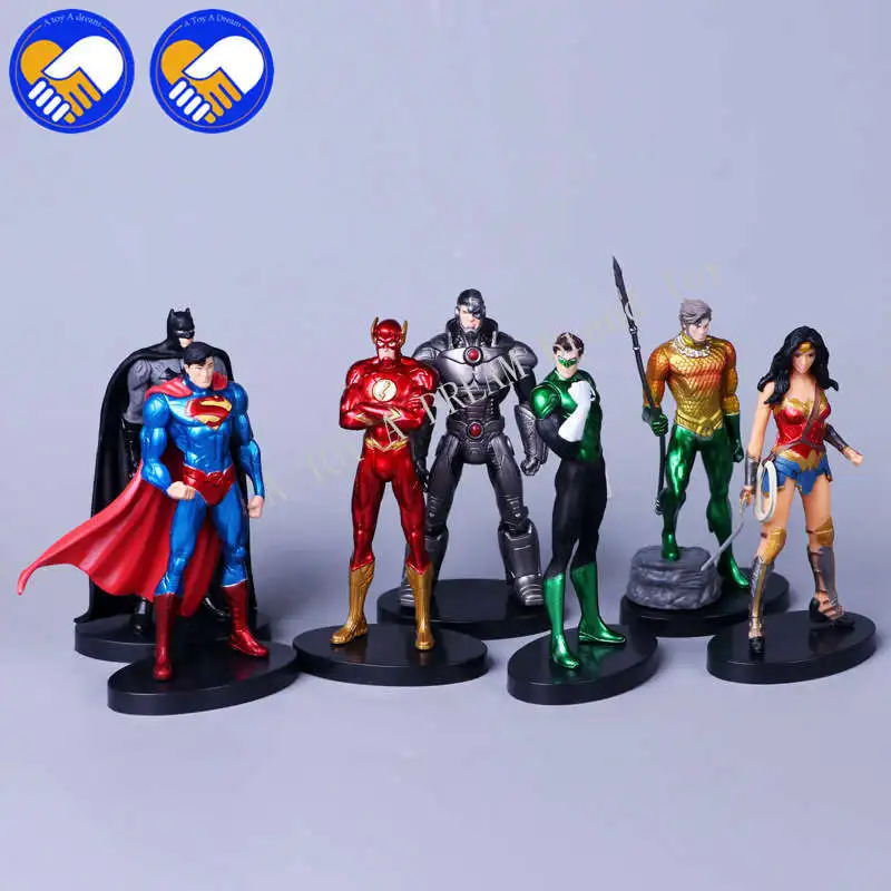 7 шт./компл. 15-16 см DC Постер &quotСупергерои&quot Бэтмен супергерой Аквамен флэш