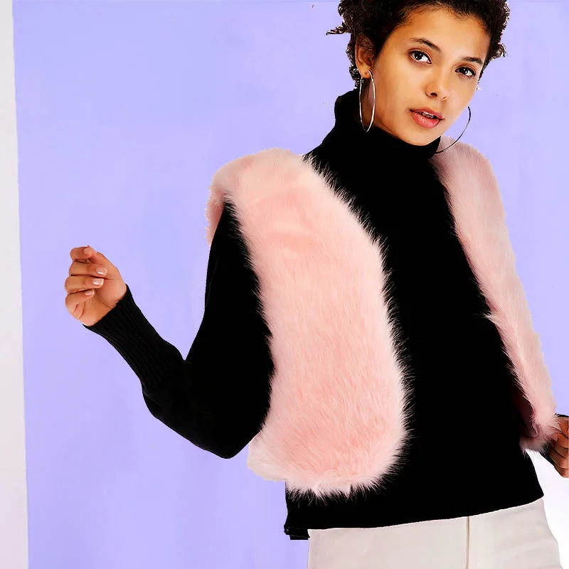 Женский жилет 2018 осень Европейский женский искусственный мех пальто плюшевое