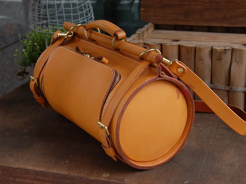 Кожаная сумка ведро ручной работы мессенджер для рисования товары кожаная с