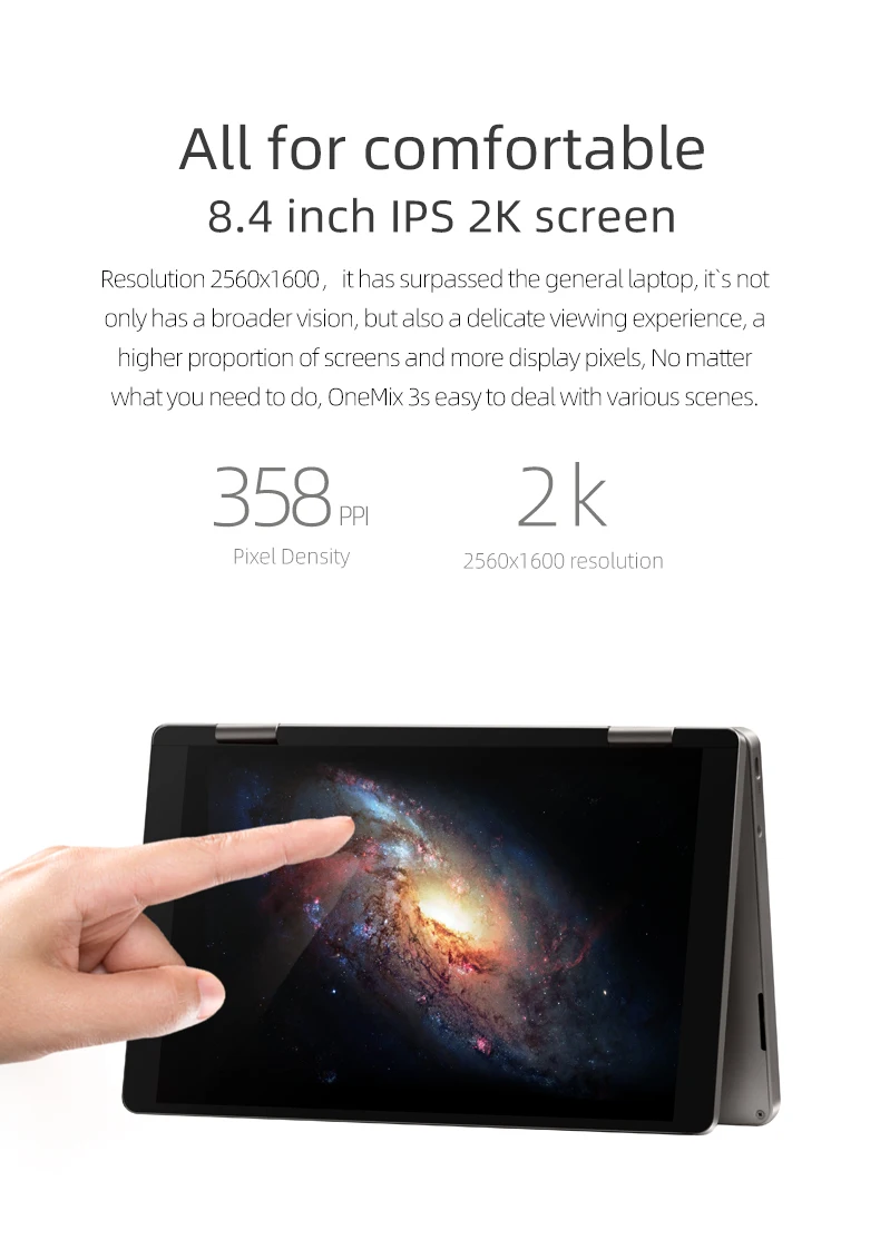 Оригинальная Лицензия Windows One Mix3S Pe карманный ноутбук 8," ips экран планшетный ПК Intel i7 8500Y 16G 512G двойной WiFi 2в1 Йога тип-c