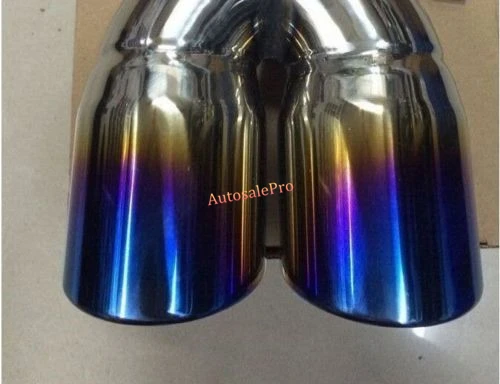 Задний глушитель выхлопной трубы Chrome Bue Racing задний наконечник с двойным выходом